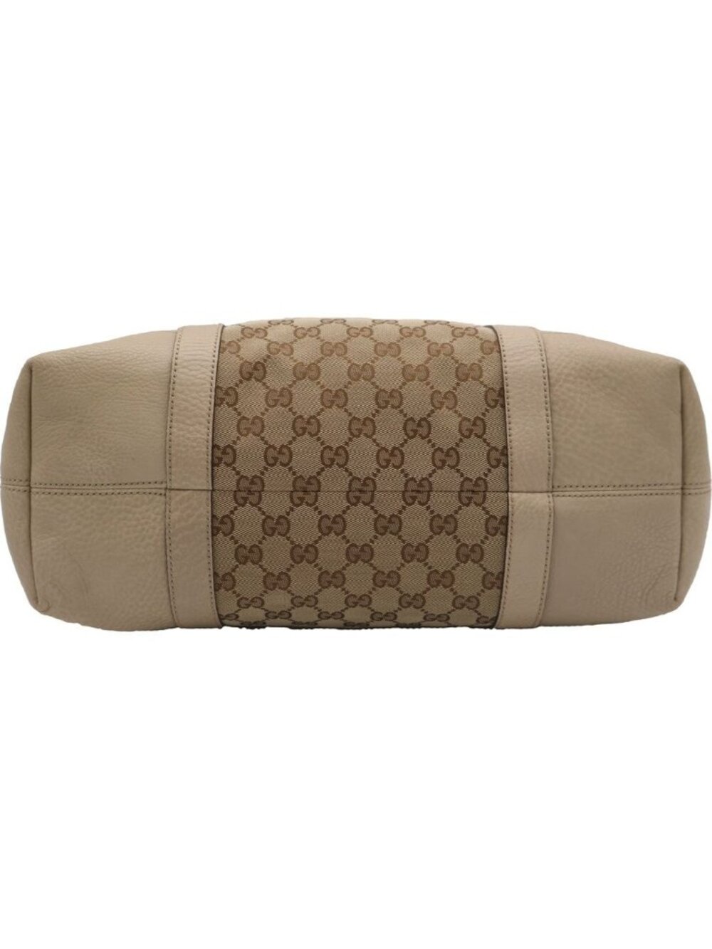 Gucci GG Canvas Tote Beige Leather Gold - Picture 5 of 6